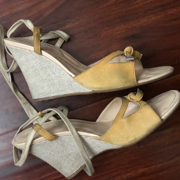 Tod’s Suede Peep Toe Wedges - Picture 12 of 12